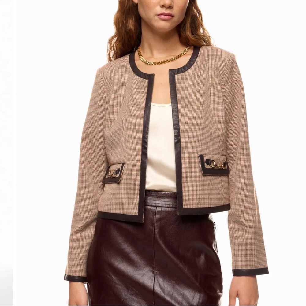 Derek Lam Tan and Black Blazer with Tailored Silhouette